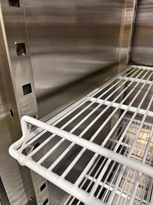 Commercial Grade Merchandiser Refrigerator with 3 Fog Resistant Glass Doors, 69 Cubic Feet, Stainless Steel & Black
