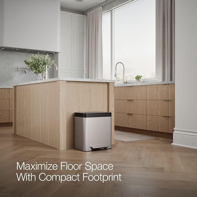 Kohler 20942-ST 8 Gallon Compact Hands-Free Kitchen Step Can, Trash Can - Image 10