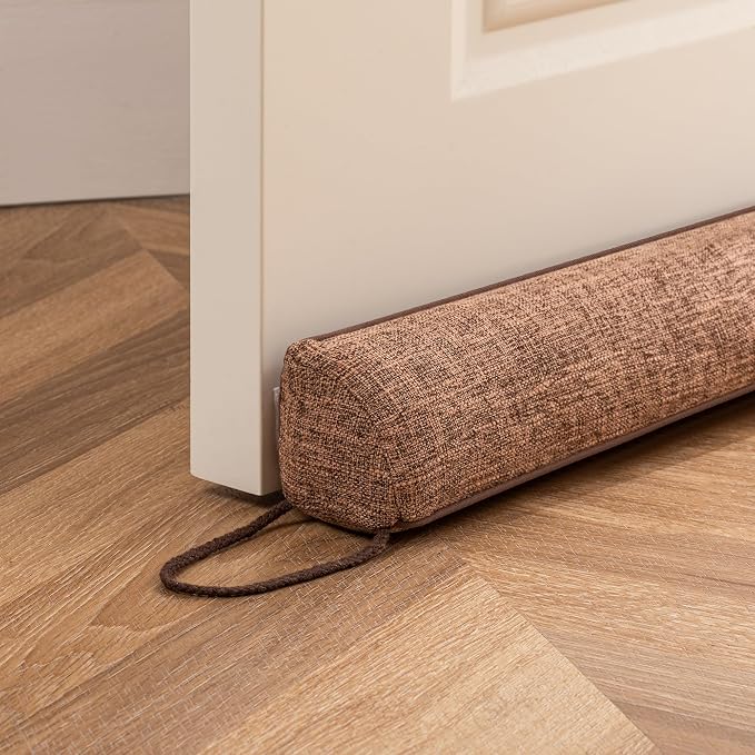 Sunolga Linen Door Draft Stopper, Removable Washable Cover, Blocks Hot and Cold by SunolgaIndustriesInc
