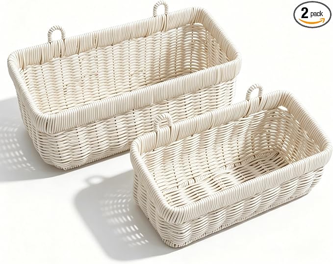 Wicker Hanging Baksets, Plastic Organizer by Nicestand
