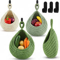 Honeydak 3 Hanging Baskets, Sage Green, Cotton Rope by Honeydak
