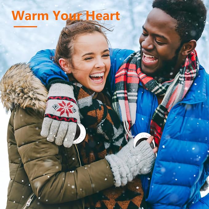 BESKAR Rechargeable Hand Warmer, 5200mAh Electric Hand Heater, Double-Sided Heating, USB Quick Charge, Portable Pocket Hand Warmer for Outdoor, Golf, Raynauds - Winter Gift