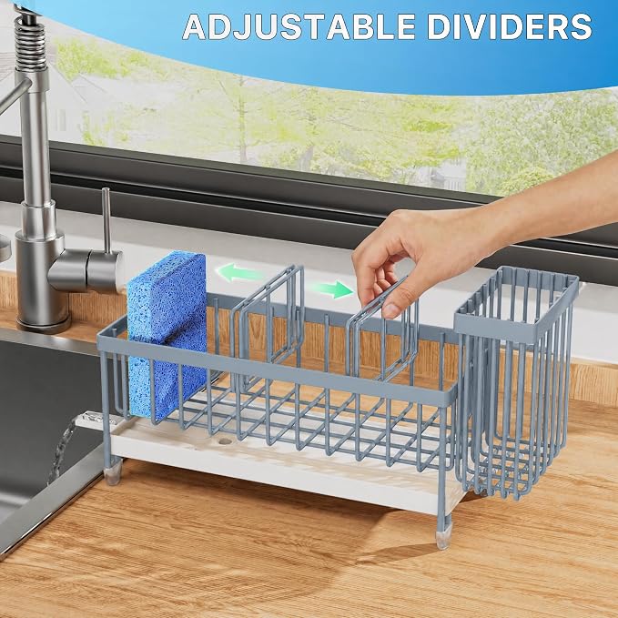 Cisily Sponge Holder for Kitchen Sink, Sink Caddy Organizer - Image 5