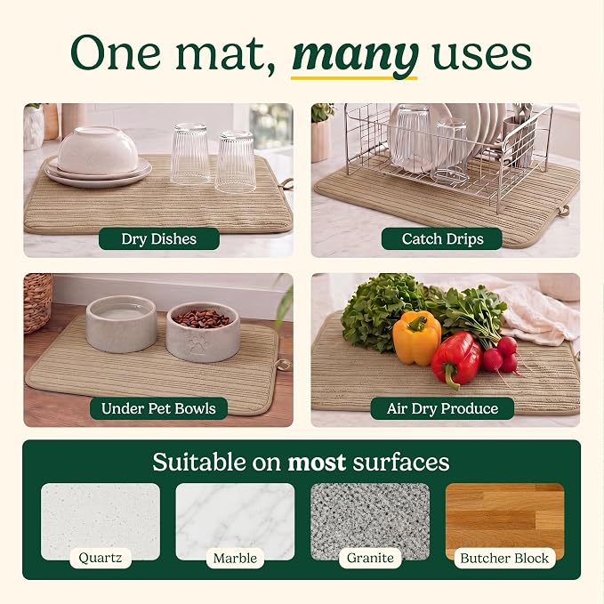 Cuisinart Dish Drying Mat for Kitchen Counter, quick-dry microfiber, machine - Image 7