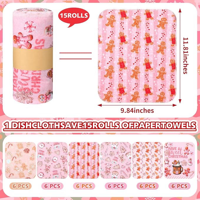Reusable Kitchen Cloths Cotton Towel, 36 Pack - Image 2