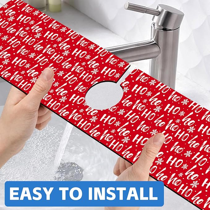 Christmas Hohoho Kitchen Sink Splash Guard Mat - Image 6