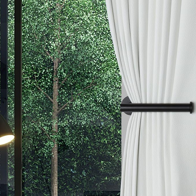 Groleca Adhesive Curtain Holdbacks, Curtain Tiebacks, 4 Pack, Metal Curtain - Image 4