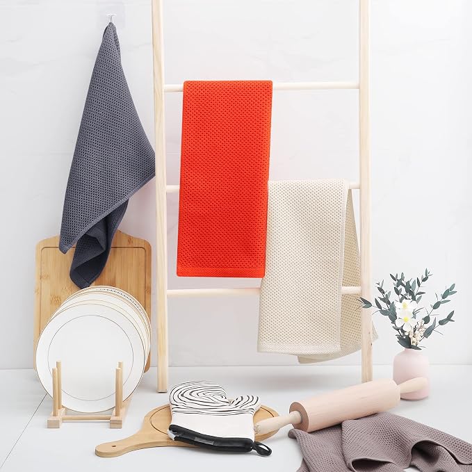Homaxy 100% Cotton Waffle Weave Kitchen Dish Towels 4-Pack, Ultra Soft - Image 6