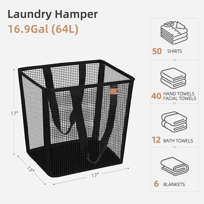 STORAGE MANIAC Collapsible Laundry Basket, 16.9 Gal. Large Pop-up Laundry Hamper - Image 3