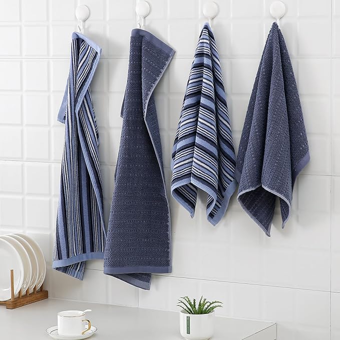 Kitchen Dish Towels for Drying Dishes, Large Cotton Kitchen Towels, Stripped - Image 6