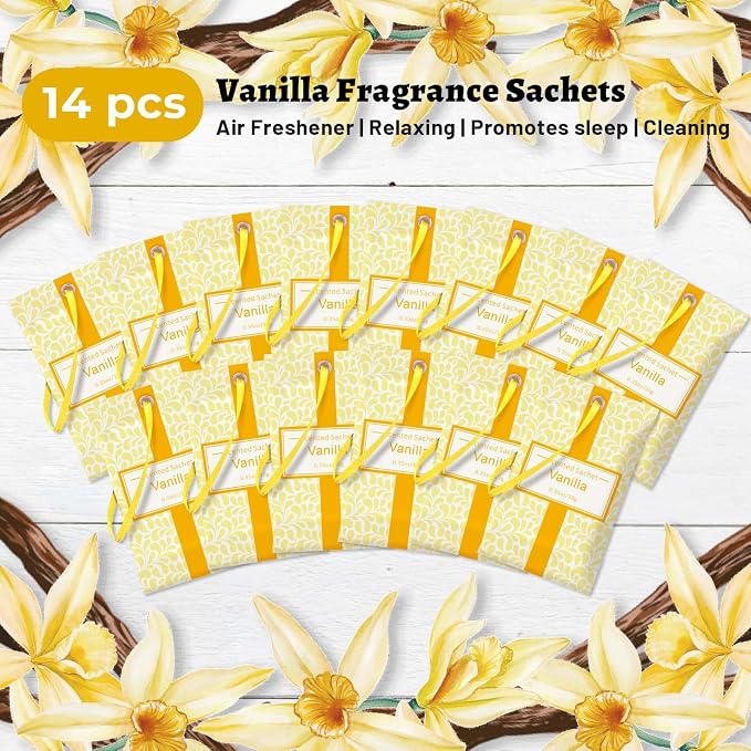 STRN Scented Sachets for Drawer and Closet, Vanilla Scent 14-Pack for Home - Image 7