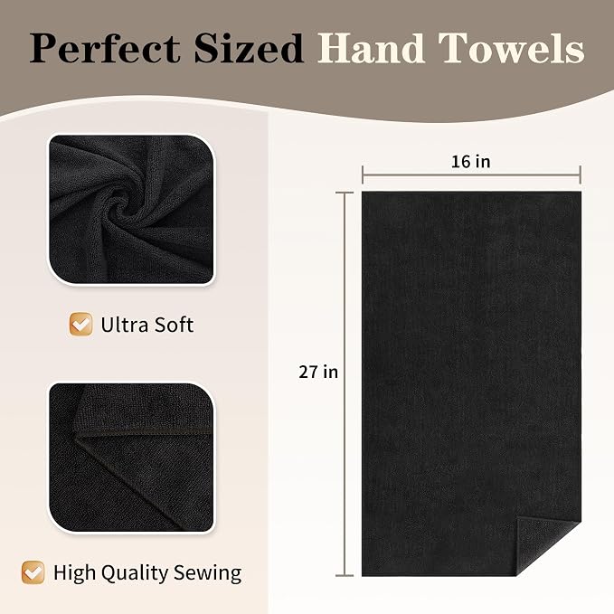 Salon Towels 24 Pack, Quick Dry Gym Towels, Spa Face Towel, Absorbent - Image 2