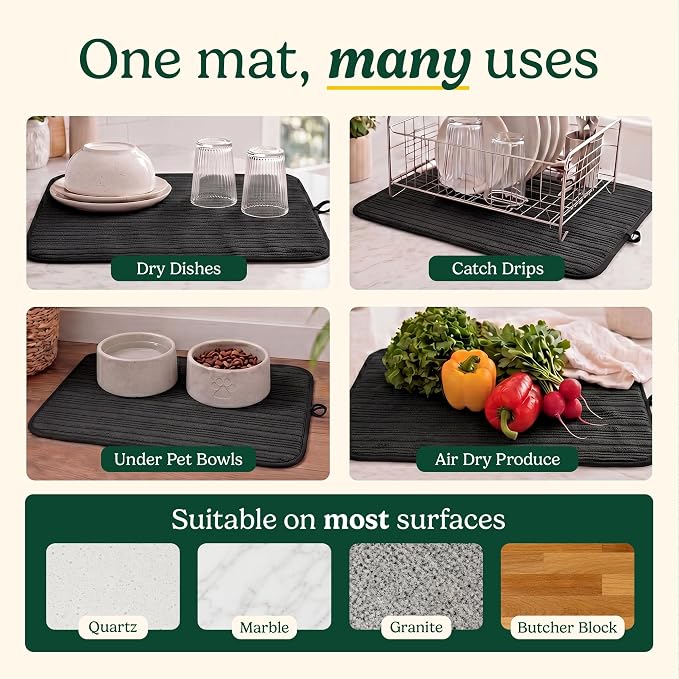 Cuisinart Dish Drying Mat for Kitchen Counter, quick-dry microfiber, machine - Image 7