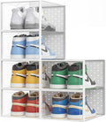 Pinkpum XXL 6 Pack Shoe Storage Box Clear Plastic Stackable Shoe Organizer by Pinkpum