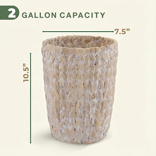 84ECO 2-Pack White Wicker Trash Cans - Image 6