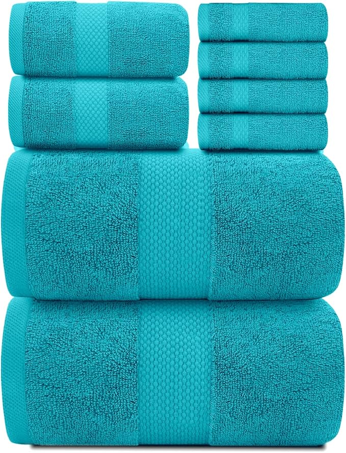 White Classic Luxury Bath Towel Set of 8 Pieces by WhiteClassic