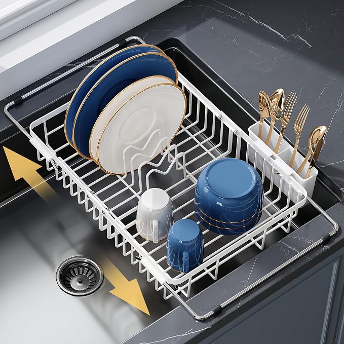 JASIWAY White Dish Drying Rack Over the Sink by JASIWAY