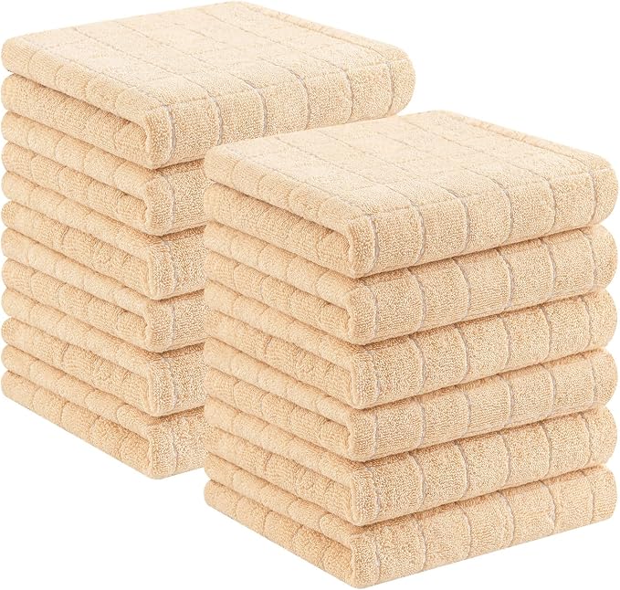 Homaxy 100% Cotton Terry Kitchen Towels, 12 Pack by Homaxy