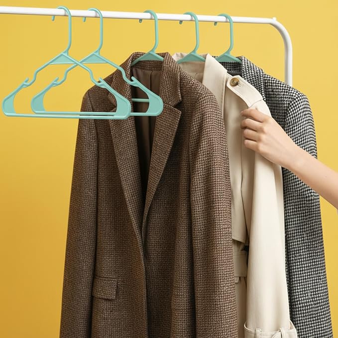 Utopia Home Plastic Hangers 50 Pack – Space Saving Clothes Hanger Aqua | - Image 9