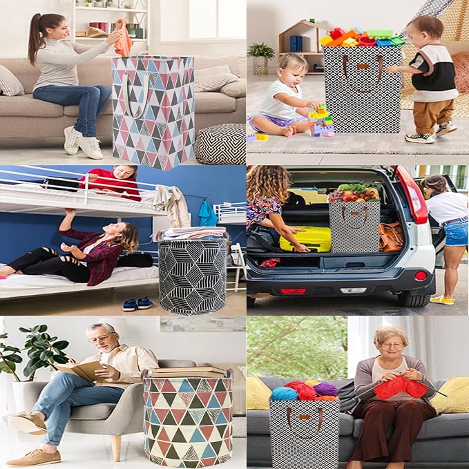 75L Waterproof Laundry Hamper Collapsible Laundry Basket Cotton Handle Laundry - Image 7