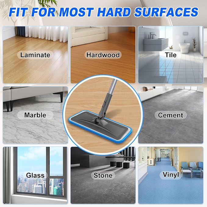 BPAWA Microfiber Mops for Floor Cleaning: Flat Mop for Hardwood Tile Wood | 4 - Image 7