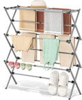 3-Tier Foldable Clothes Drying Rack, 37.6" H, Tool-free Assembly, Extendable by APEXCHASER