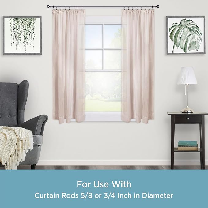 Kenney Clip Rings for 5/8" to 3/4" Diameter Curtain Rods, Oil Rubbed Bronze - Image 2