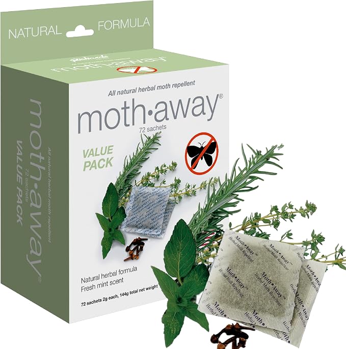 Richards Homewares Moth Away Sachets – 72-Pack Value Pack, Natural Herbal Moth - Image 2