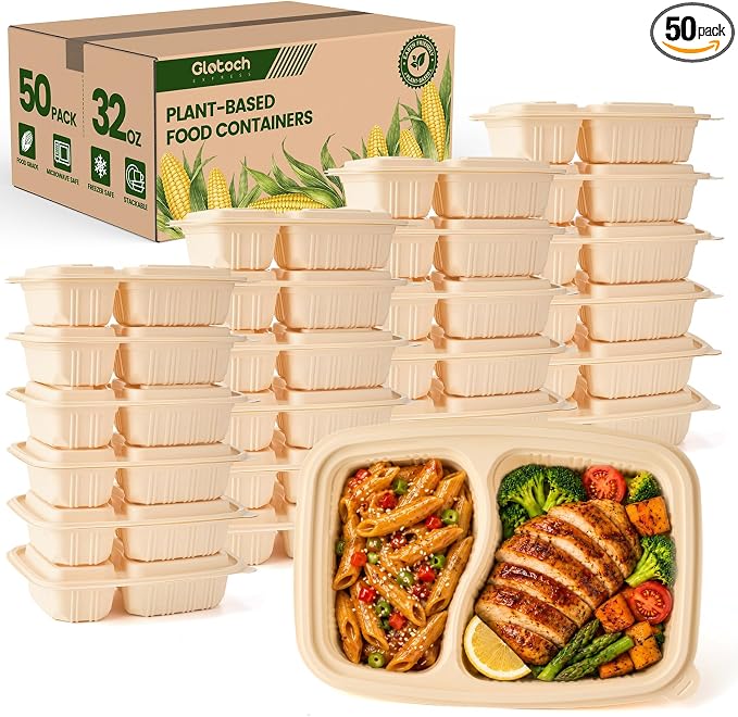 100 Piece Meal Prep Containers Reusable by GlotochExpress
