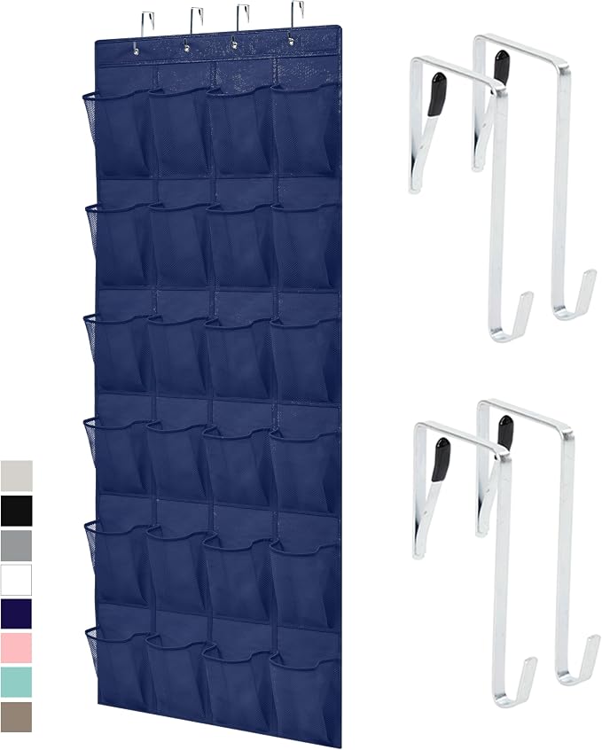 GORILLA GRIP Over the Door Shoe Organizer, 24 Large Pockets, Space Saving by Unknown