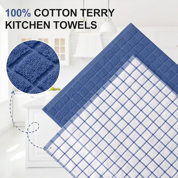 Homaxy Large Premium Cotton Kitchen Towels 16"x 28", 6 Pack - Image 2