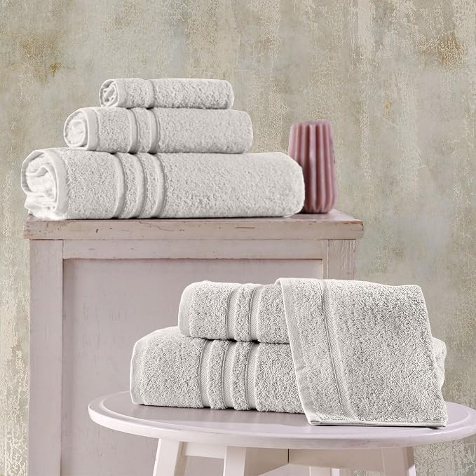 Hawmam Linen Ice Silver 6 Piece Bath Towels Set - Image 2