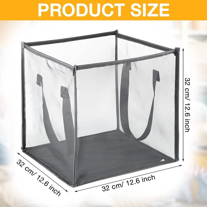 Zopeal 6 Pack Collapsible Mesh Laundry Basket, Single-layer | 13 Inch Square - Image 2