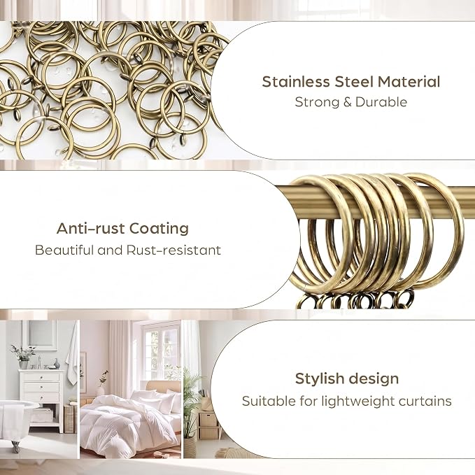80 Pcs Curtain Rings and Hooks 1.52 Inch - Image 4