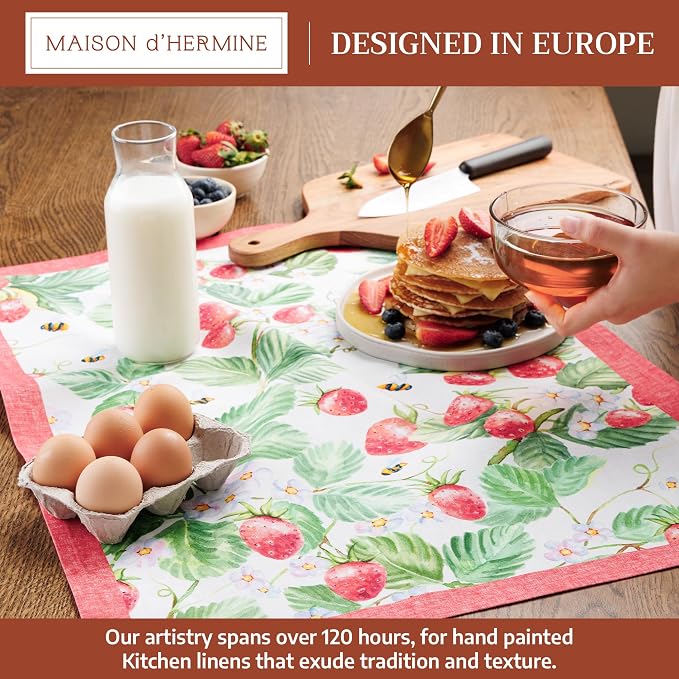 Maison d' Hermine Kitchen Towels Set of 2 Reusable 100% Cotton 27.50" x 20" - Image 3