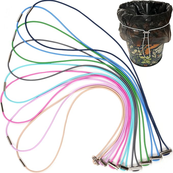 Garbage Can Bands Large Adjustable 8 Pcs Fits 8-33 Gallon Trash Cans | Trash by Damyda