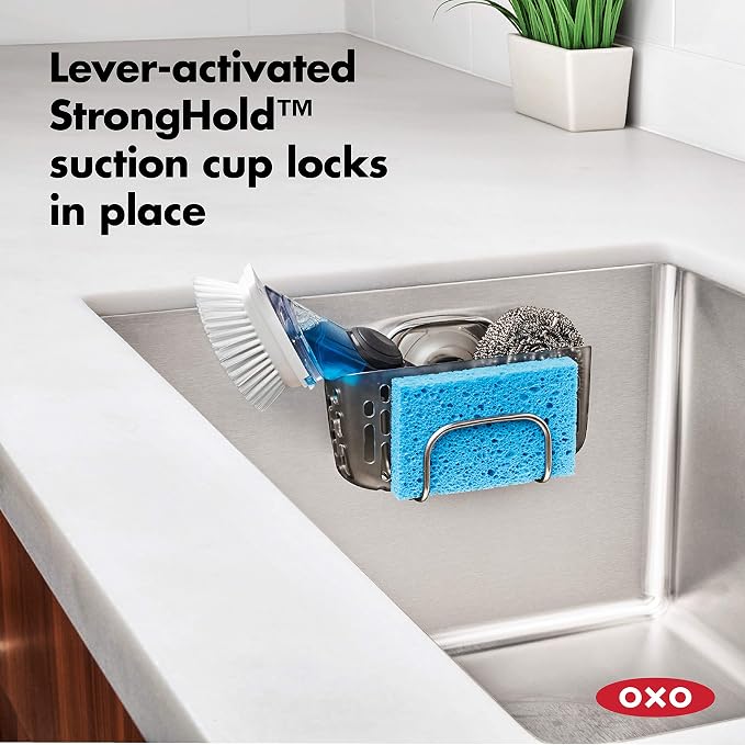 OXO Good Grips Stronghold Suction Sinkware Organizer, Sponge Holder - Image 4