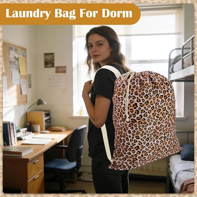 Canvas Laundry Bag with Shoulder Strap & Drawstring - Image 6