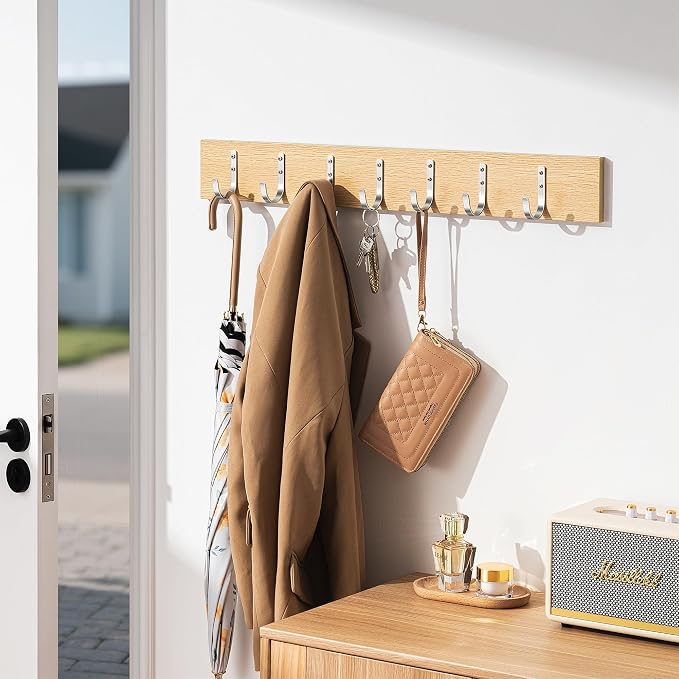 22LB Wall Hooks for Hanging Towel/Coat, Brushed Nickel 5 Pack | Screw in Metal - Image 5