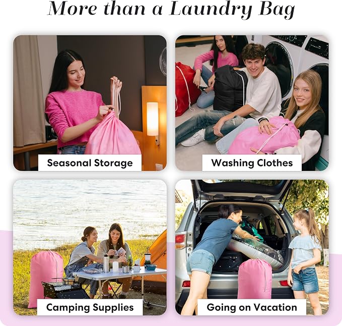 Pink Extra Large Heavy Duty Laundry Bag 30" x 40" - Image 7