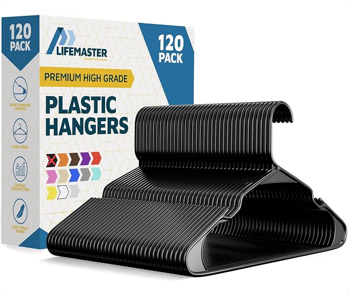 Lifemaster Plastic Clothes Hanger Set by LIFEMASTER