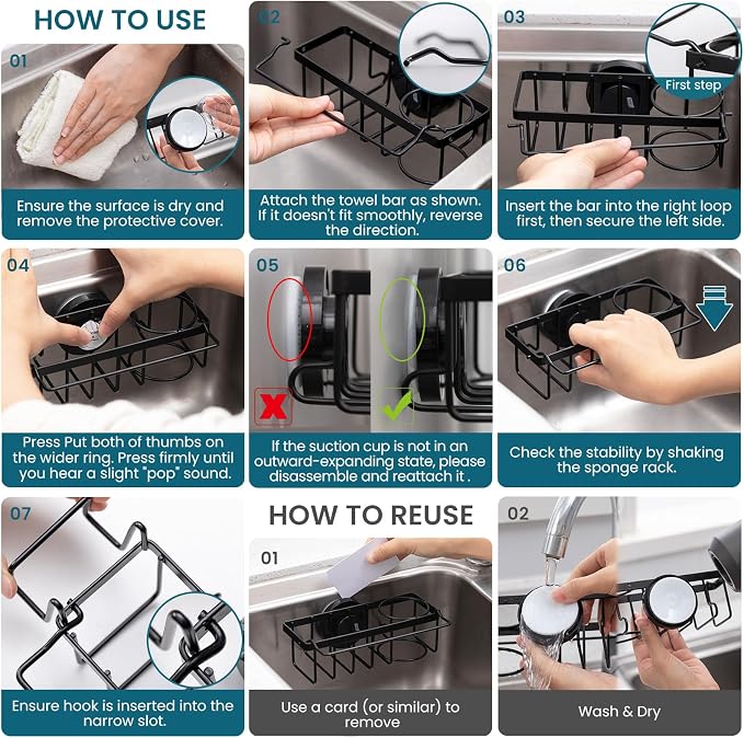 TAILI 4-in-1 Sponge Holder for Kitchen Sink - Image 7