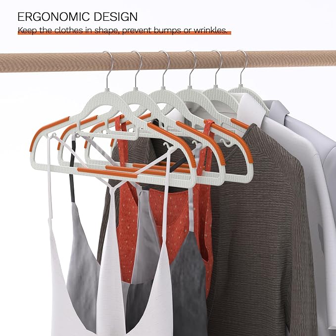 20 Pack Heavy Duty Plastic Hangers, Non Slip Clothes Hangers - Image 7