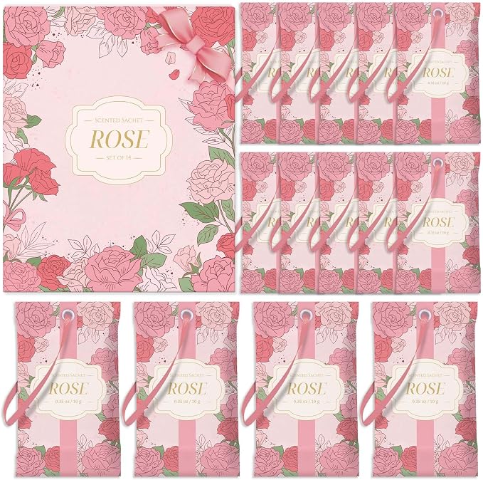 STRN Scented Sachets for Drawer and Closet, Rose Scent 14 Pack for Home - Image 8