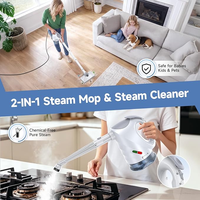 Steam Mop & Detachable Handheld Steam Cleaner - Image 2