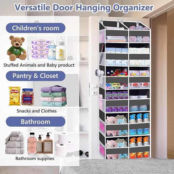 Heavy Duty Over The Door Organizer 6 Tiers, Extra Large Behind Door Storage of - Image 5