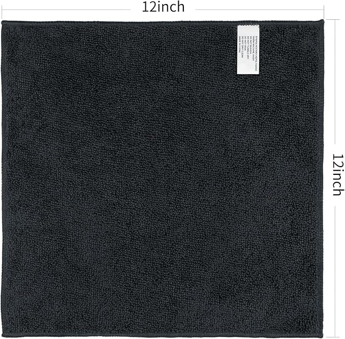 Orighty Washcloths Bulk, 100 Pack Microfiber Face Towels, 12x12 Inch Black - Image 4