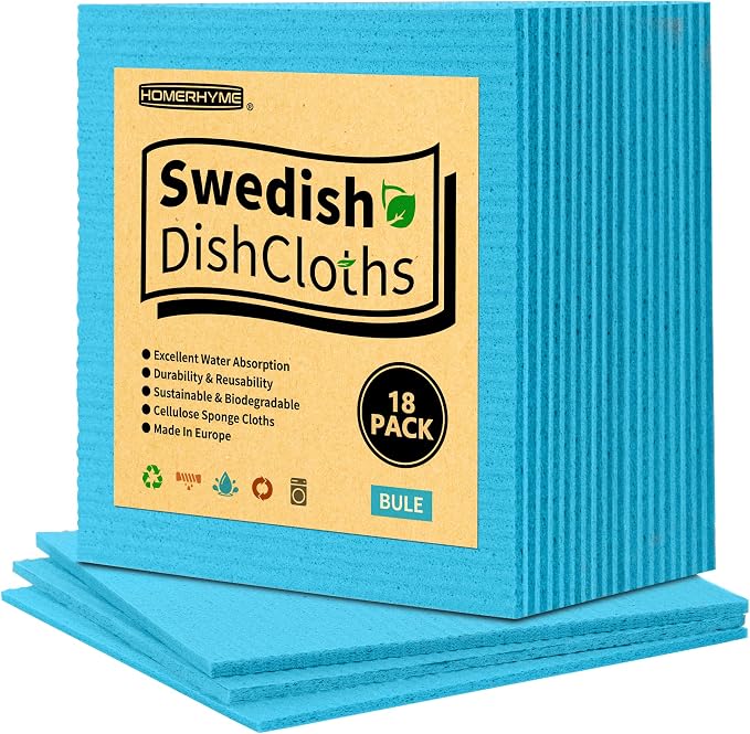 Swedish Dishcloths, 18 Pack Kitchen Towels Dish Rags, Absorbent Swedish Dish by HOMERHYME