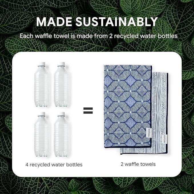 RECYCO Waffle Kitchen Towel Set of 2 - Image 5
