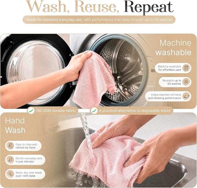Microfiber Cleaning Cloth Roll 20 Sheets 11" x 10" Tear Away Microfiber Towel - Image 4
